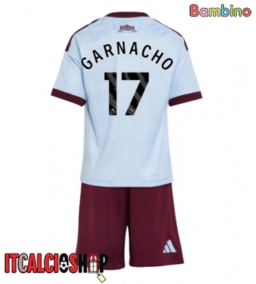 Aston Villa Alejandro Garnacho #17 Terza Maglia Bambino 2026-27 Manica Corta (+ Pantaloni corti)